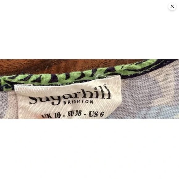 Sugarhill Brighton Jungle Floral Tiger Monkey Wrap Front Cropped Jumpsuit US 6 - Picture 3 of 10